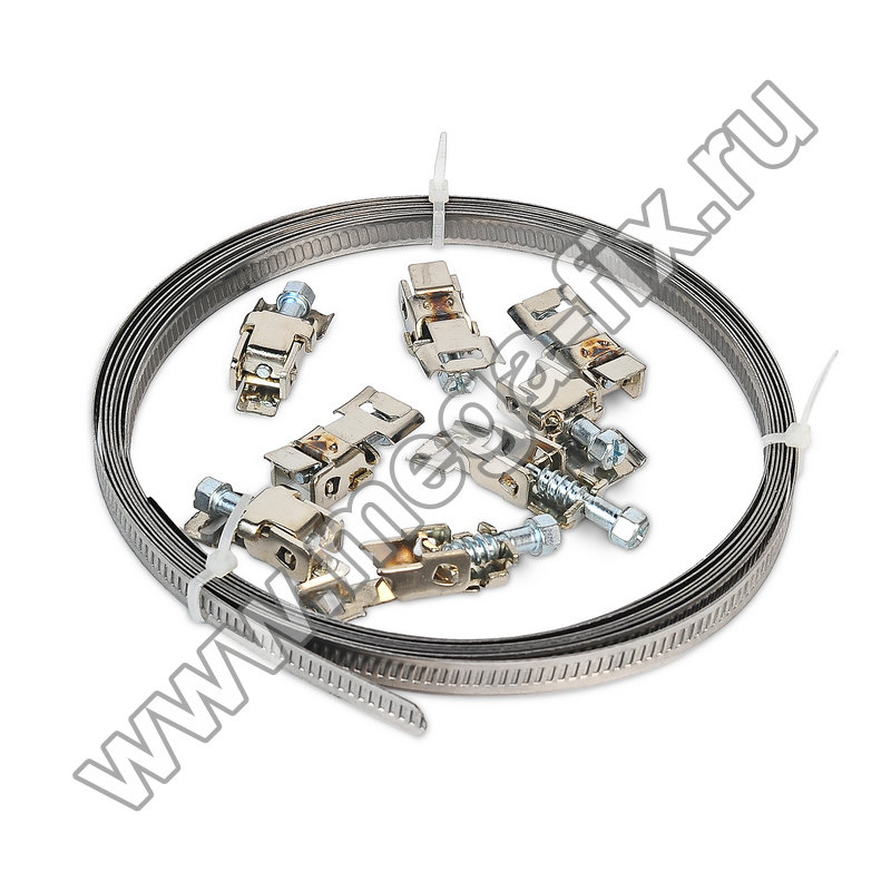 Комплект для изготовления нержавеющих червячных хомутов (лента хомутная 3000 мм + 8 замков) W2 12мм