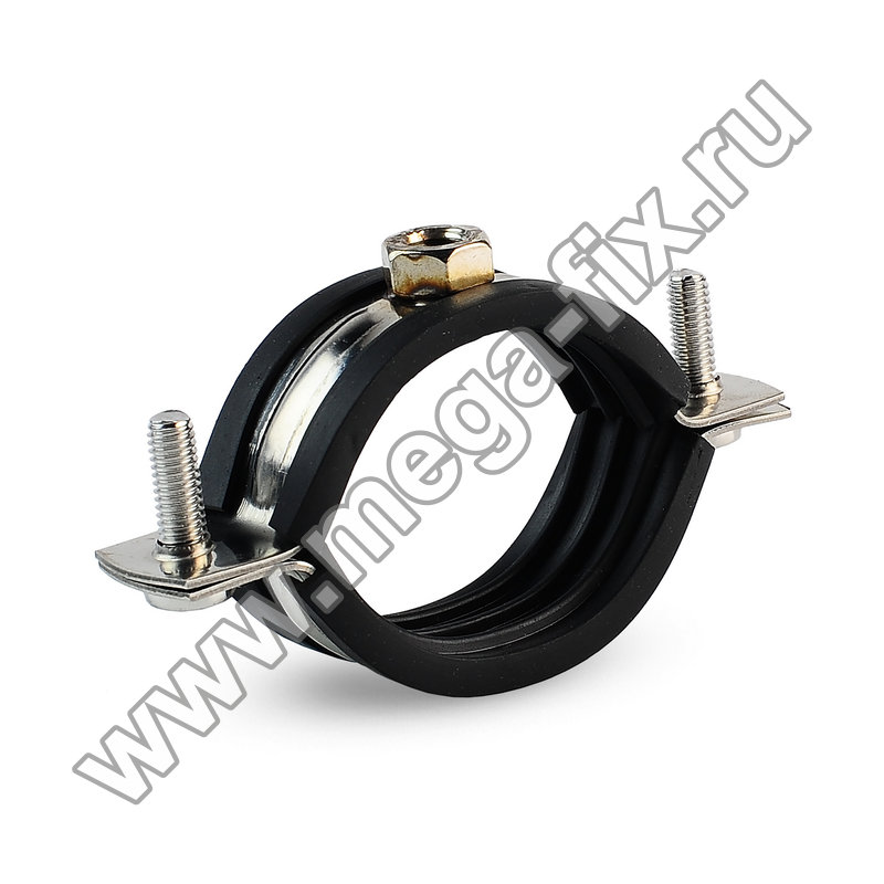 Хомут трубный нержавеющий с 1 гайкой 104-112 мм, 4